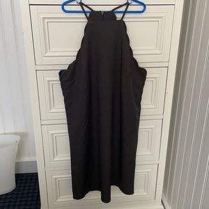 small black halter style mini dress LULUS